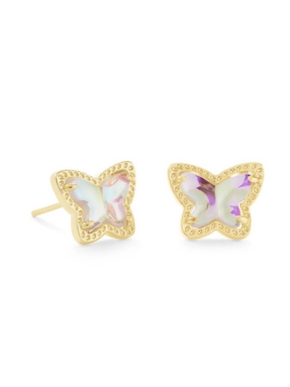 Kendra Scott Lillia Gold Butterfly Stud Earrings with Dichroic Glass